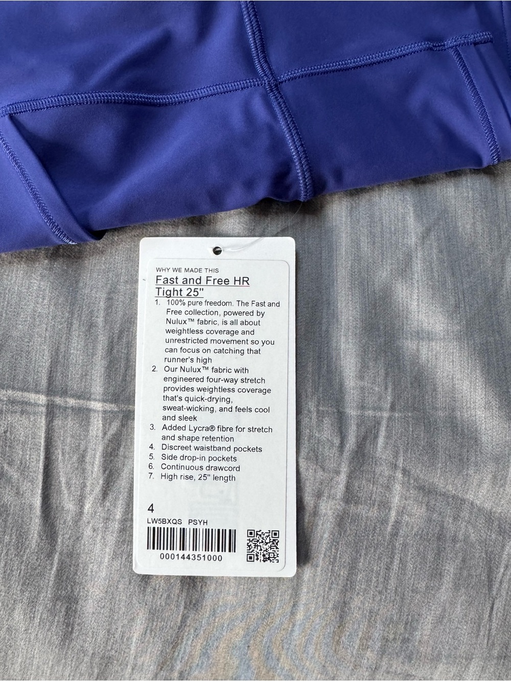 NWT Lululemon Fast and Free HR Tight 25” - Picture 3 of 4